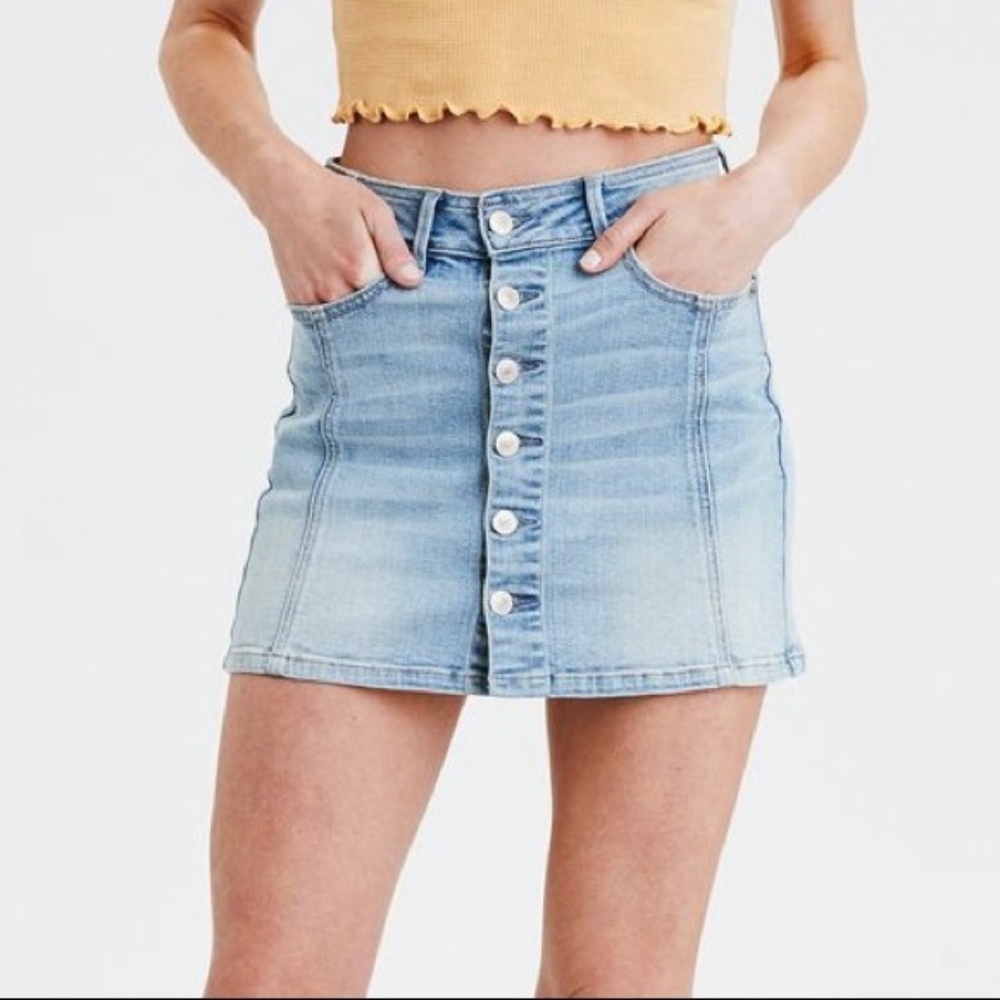 NWOT American Eagle Button-Down Denim Skirt